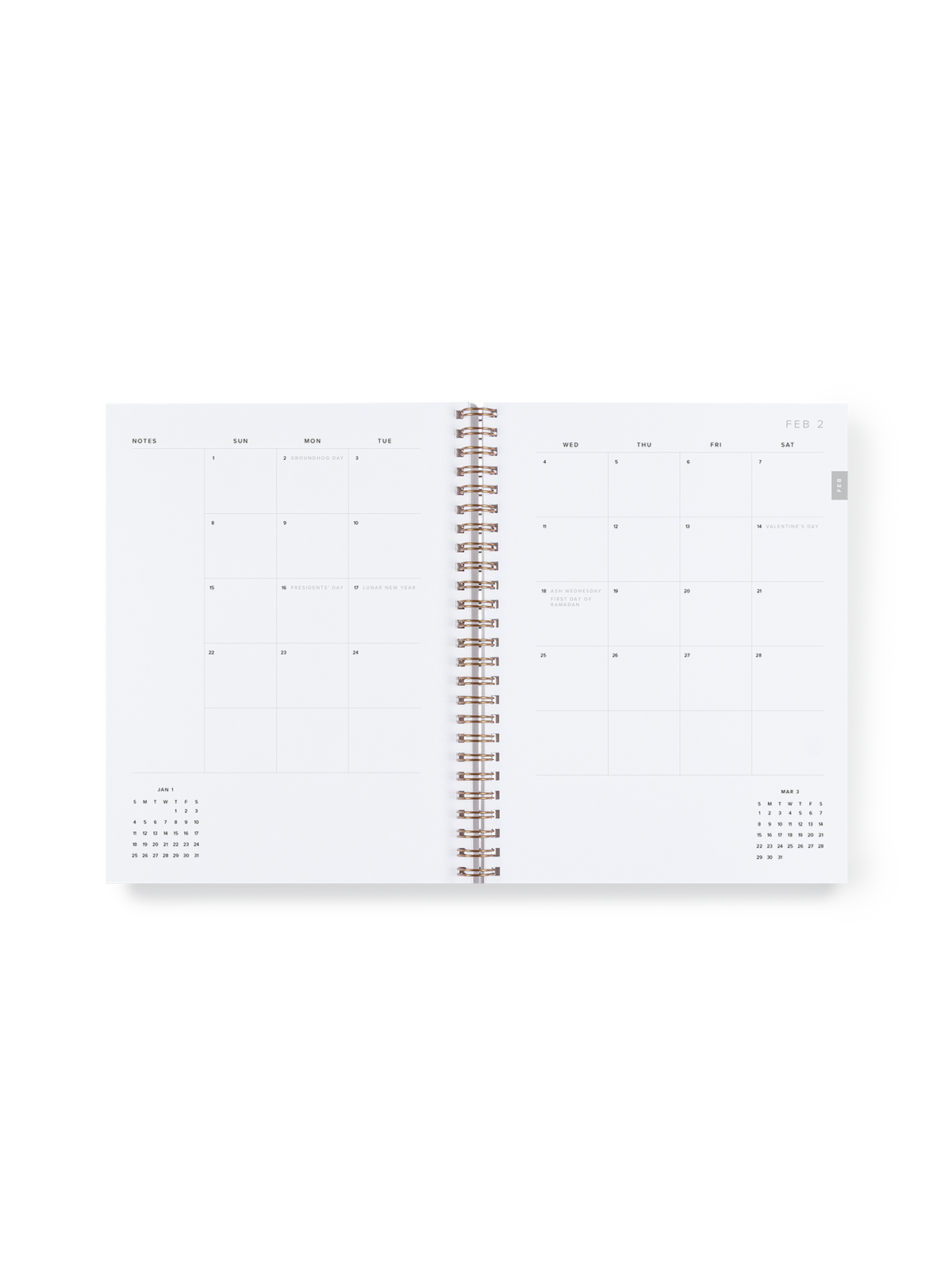 Compact Task Planner interior month spread