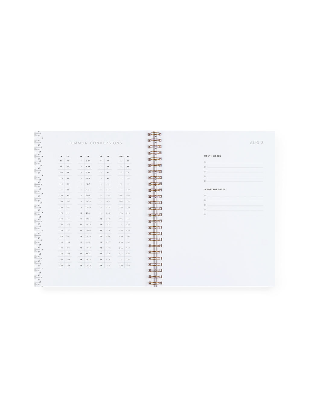 Weekly Grid Planner interior conversions spread