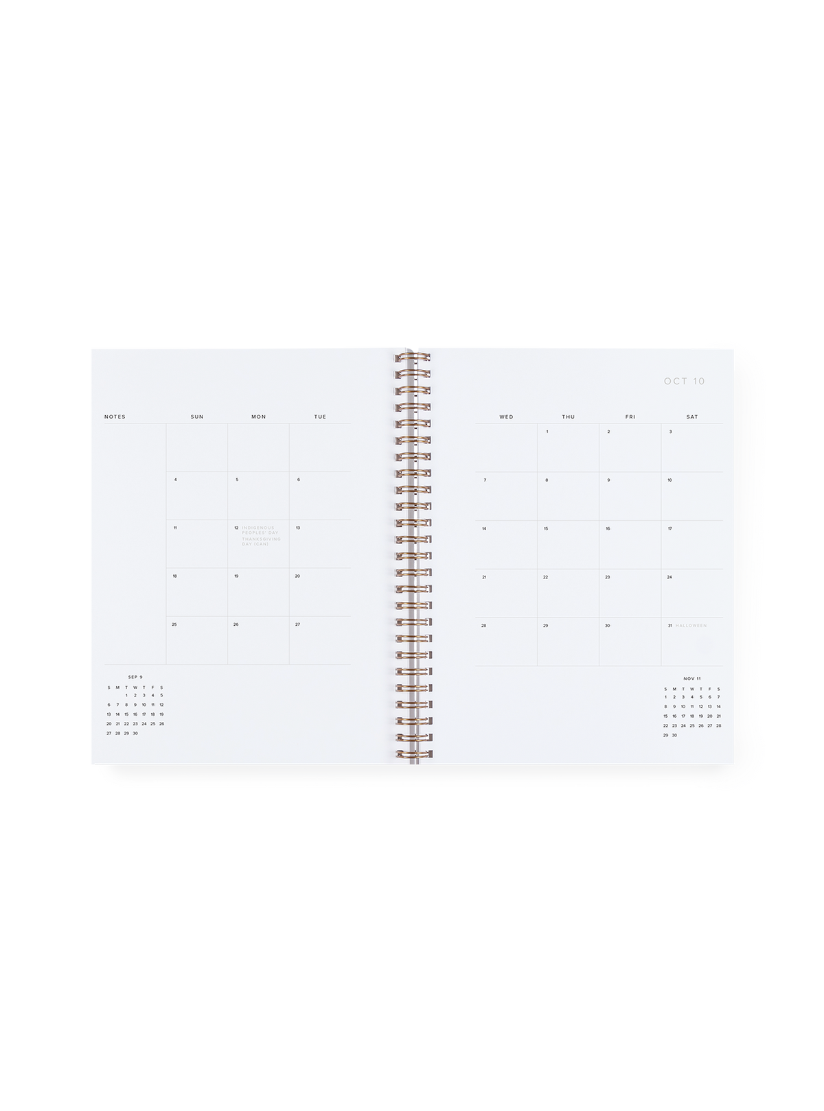 Weekly Grid Planner interior month spread