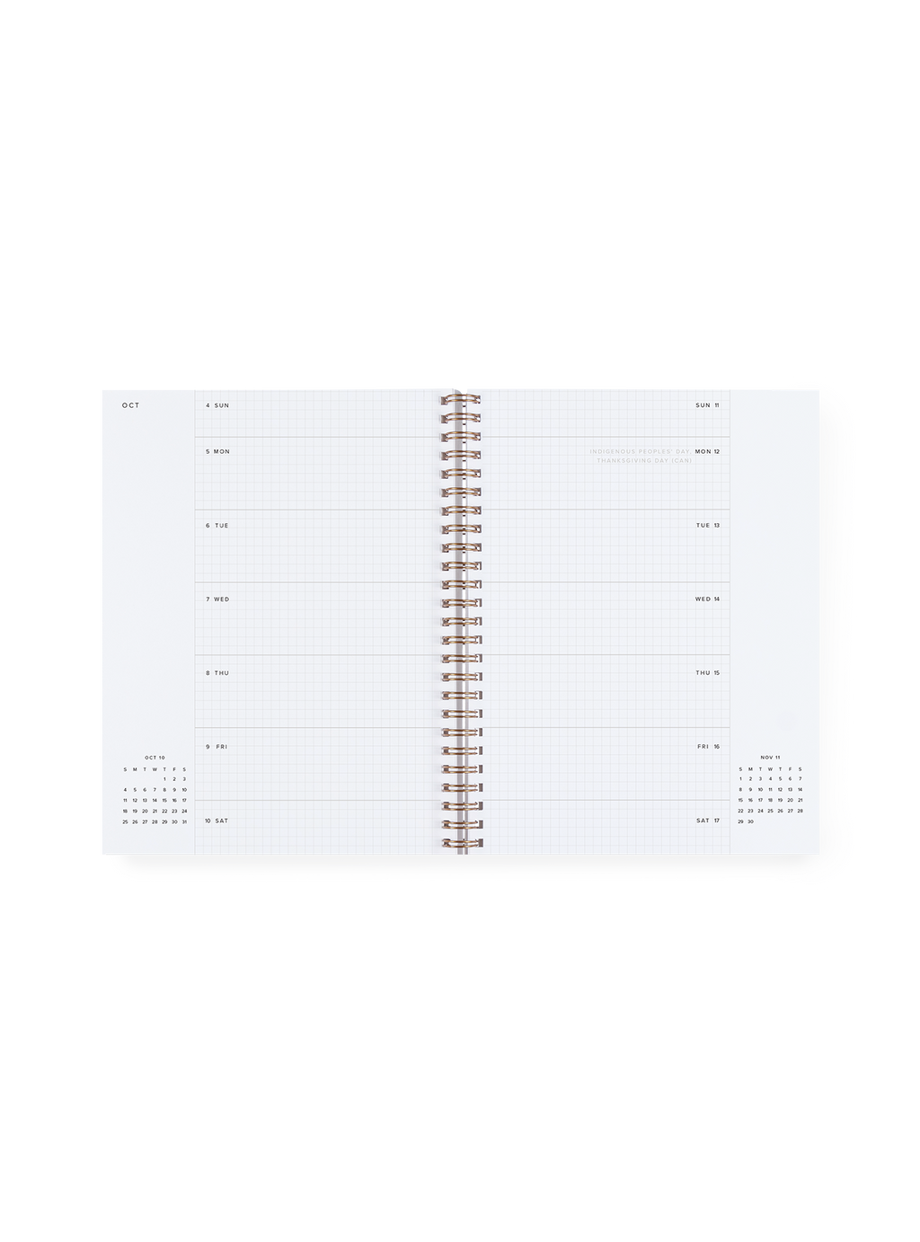 Weekly Grid Planner interior two-week spread