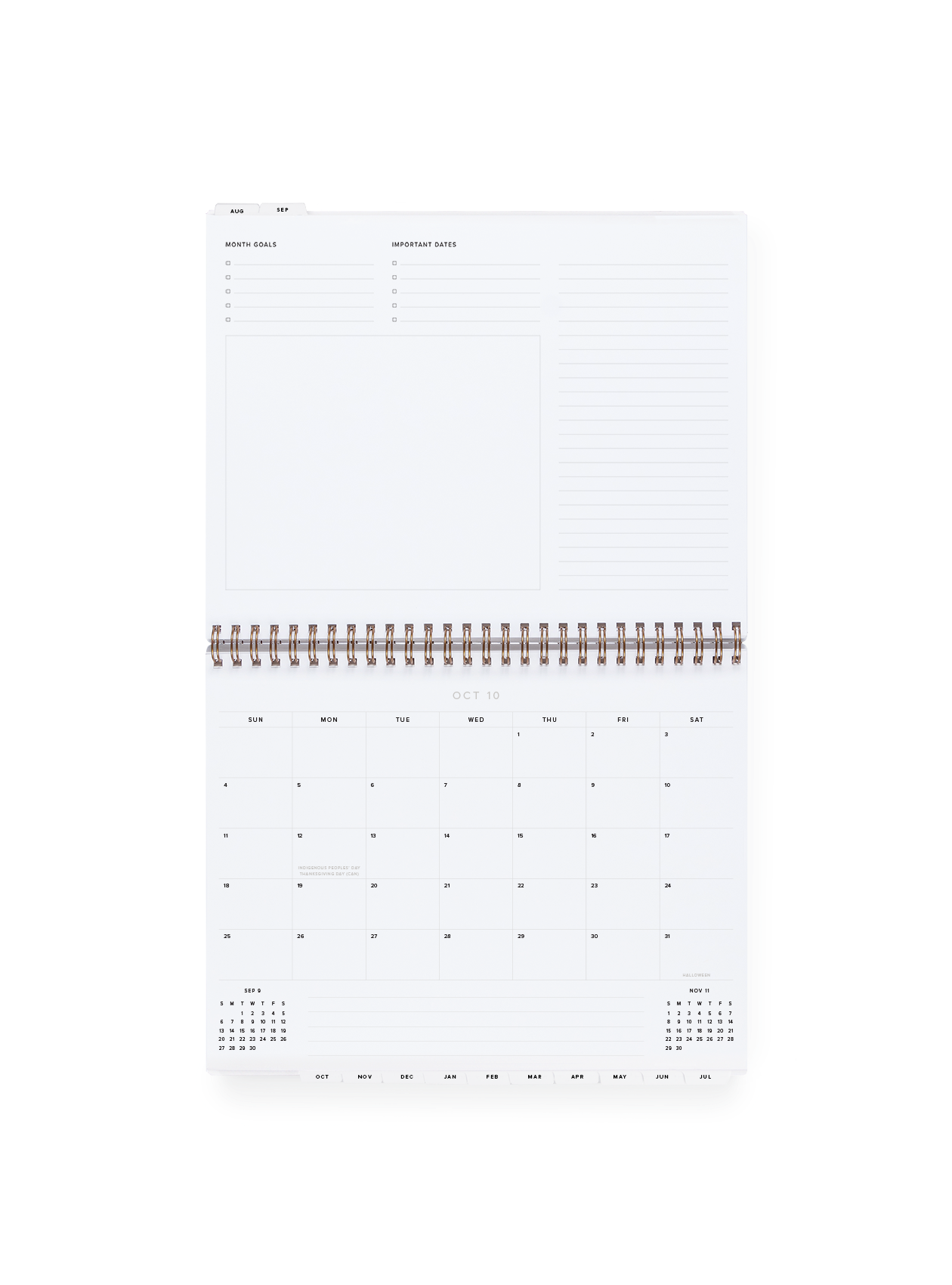 Appointed 2027 Weekly Task Planner Month View