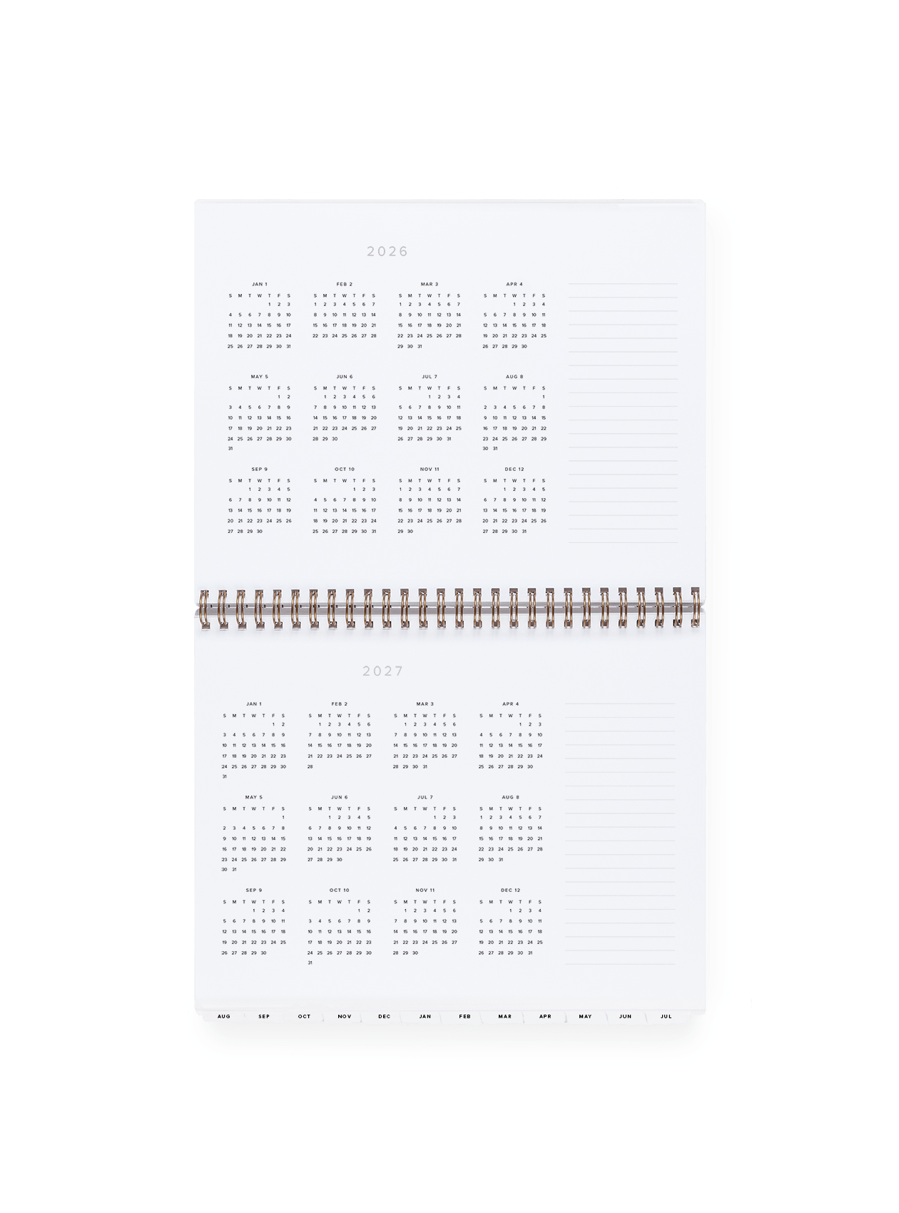 Appointed 26-27 Weekly Task Planner Year View