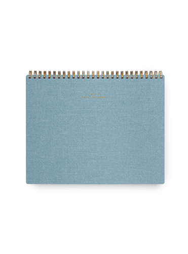 Appointed 26-27 top-bound Weekly Task Planner with brass wire-o binding and gold foil details || Chambray Blue
