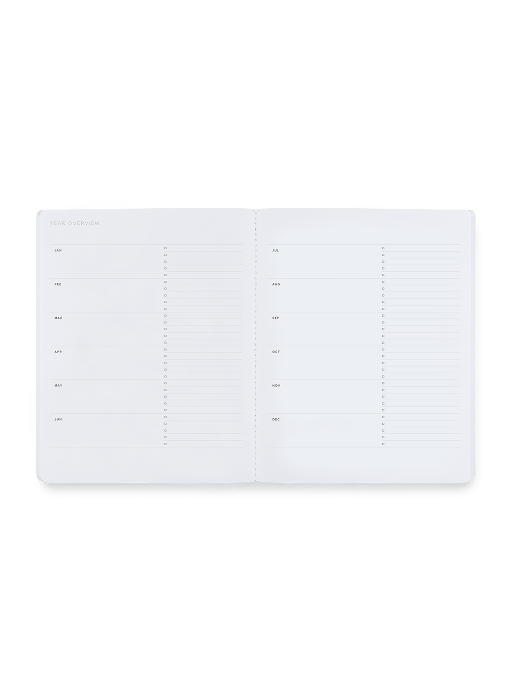 Monthly Planner year overview interior view