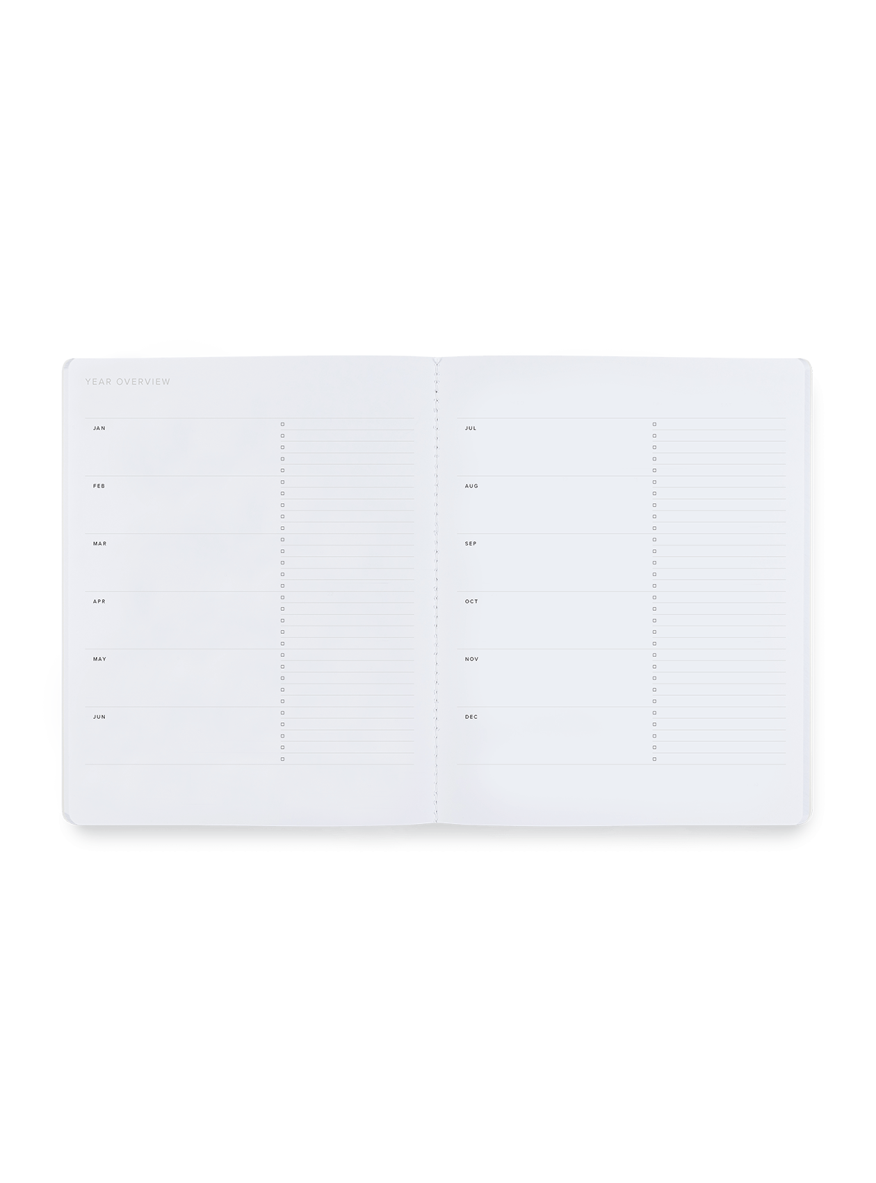 Monthly Planner year overview interior view