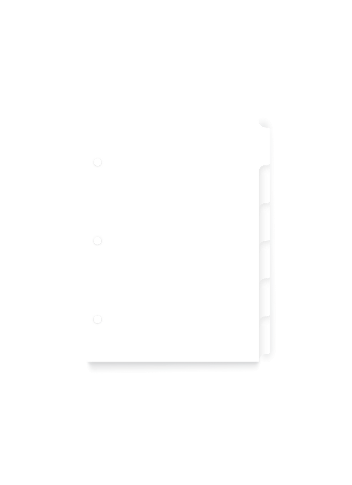 The us-appointed.livempact Binder Tabs, front view.