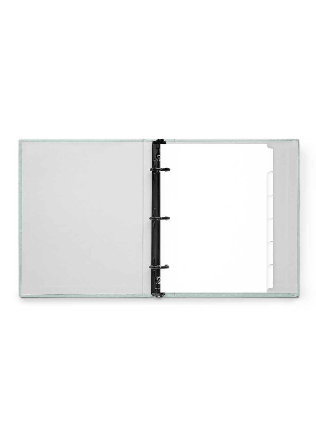 The us-appointed.livempact Binder Tabs in the Mineral Compact Binder, front view.