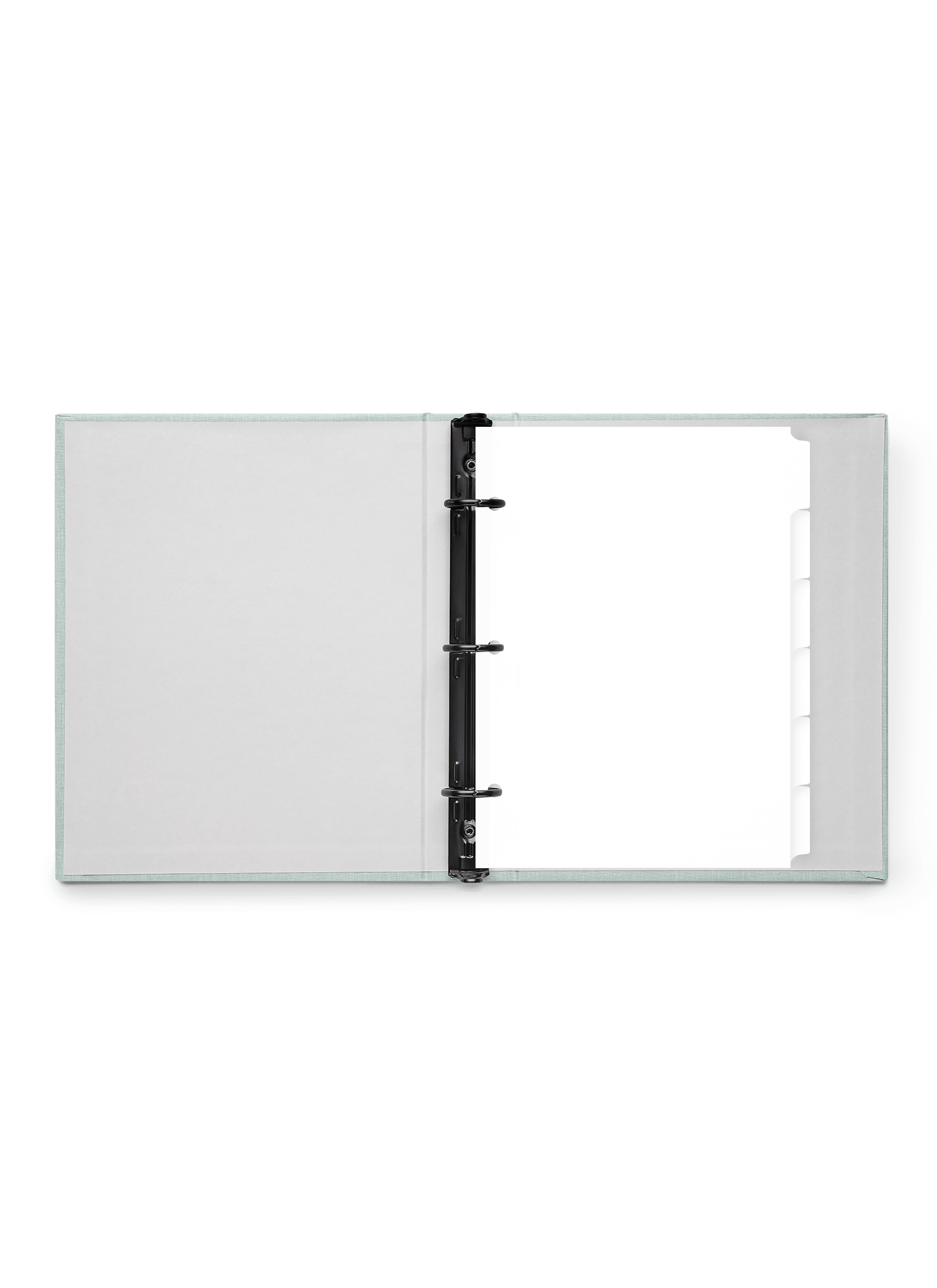 The us-appointed.livempact Binder Tabs in the Mineral Compact Binder, front view.