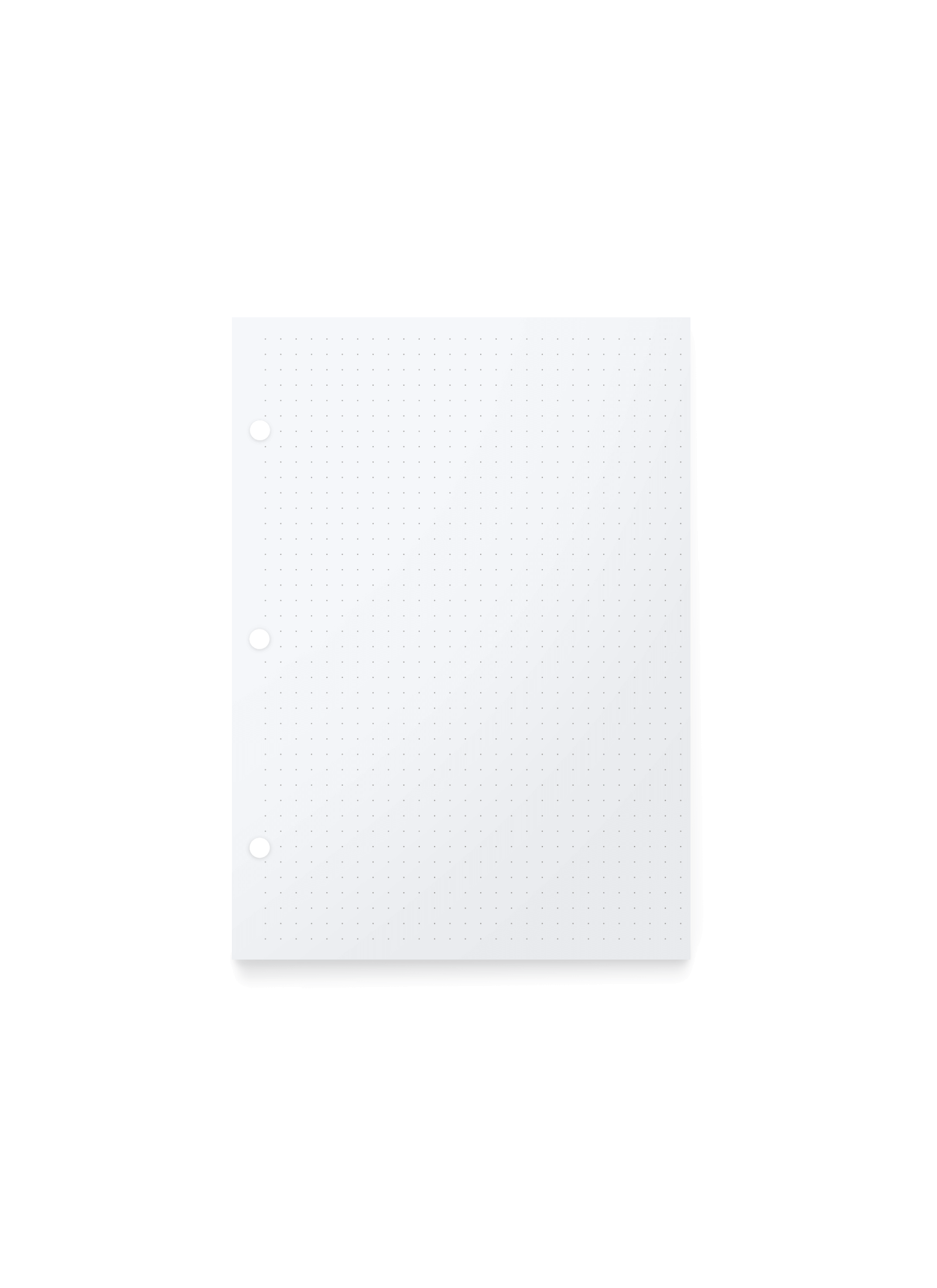 The us-appointed.livempact Binder Dot Grid Inserts, front view. || Dot Grid