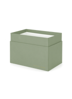 Angled view of Sage Card Keeper, lid off and empty || Sage Green