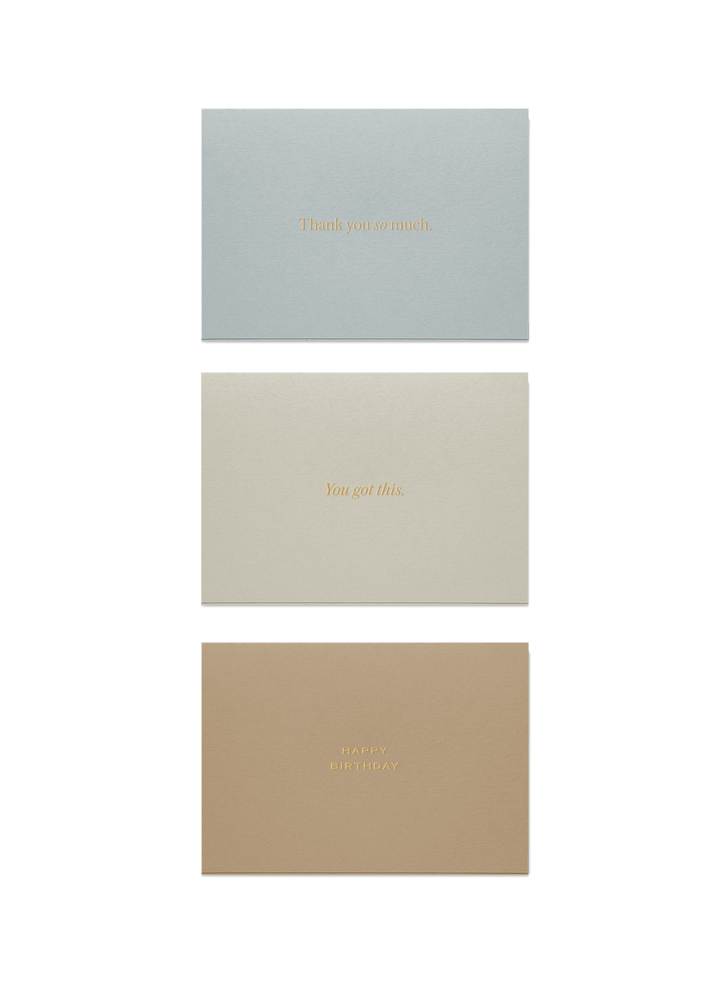 Birds eye view of 3 card types included in the Card Keeper set