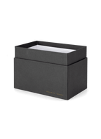 Angled view of Sage Card Keeper, lid off and empty || Onyx