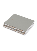 Appointed Notebook in Dove Gray bookcloth with wire-o binding stacked front angled view