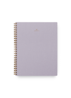Appointed Notebook in Lavender Gray bookcloth with brass wire-o binding front view || Lavender Gray