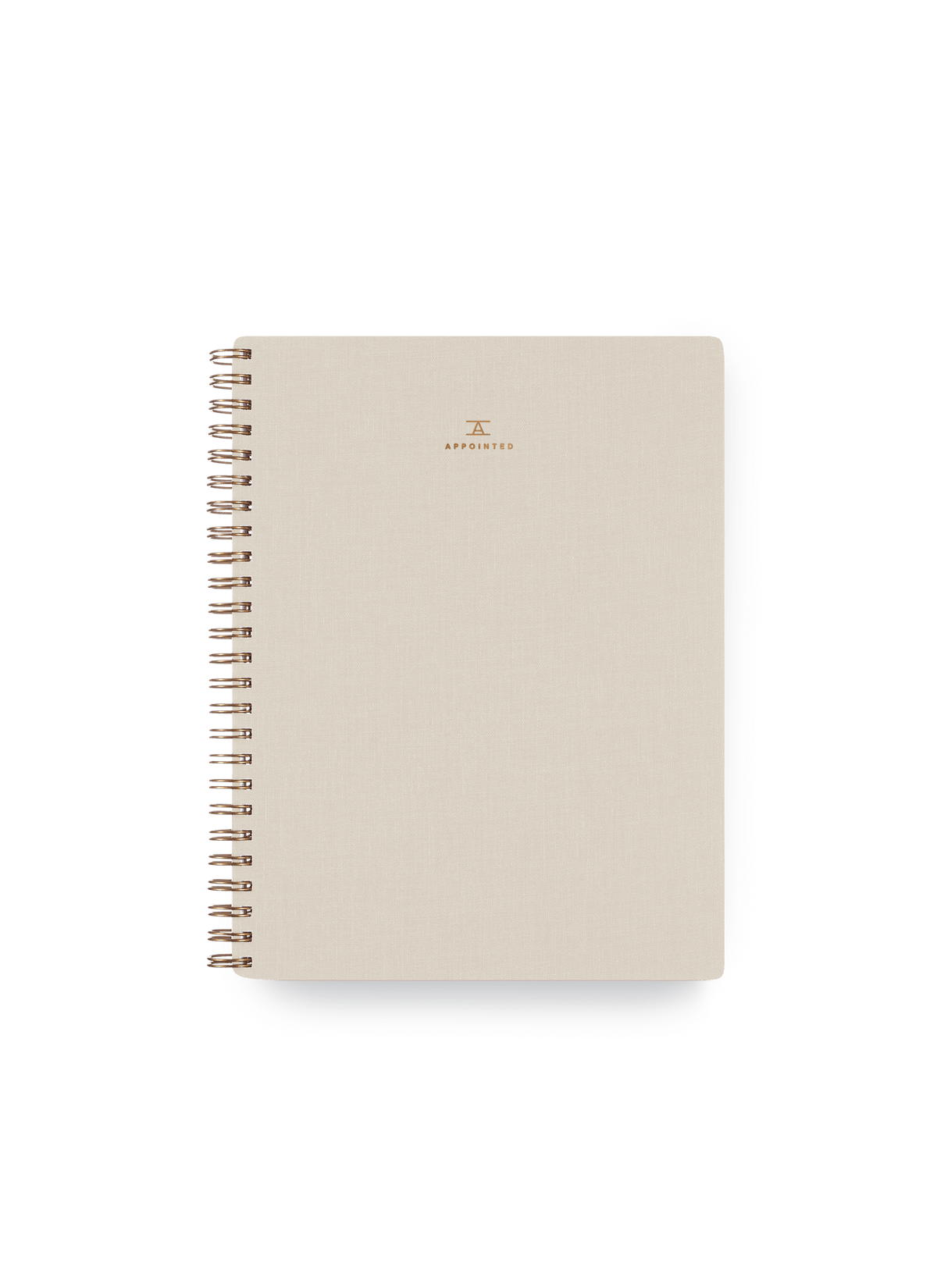 Appointed Workbook in Natural Linen bookcloth with brass wire-o binding front cover || Natural Linen