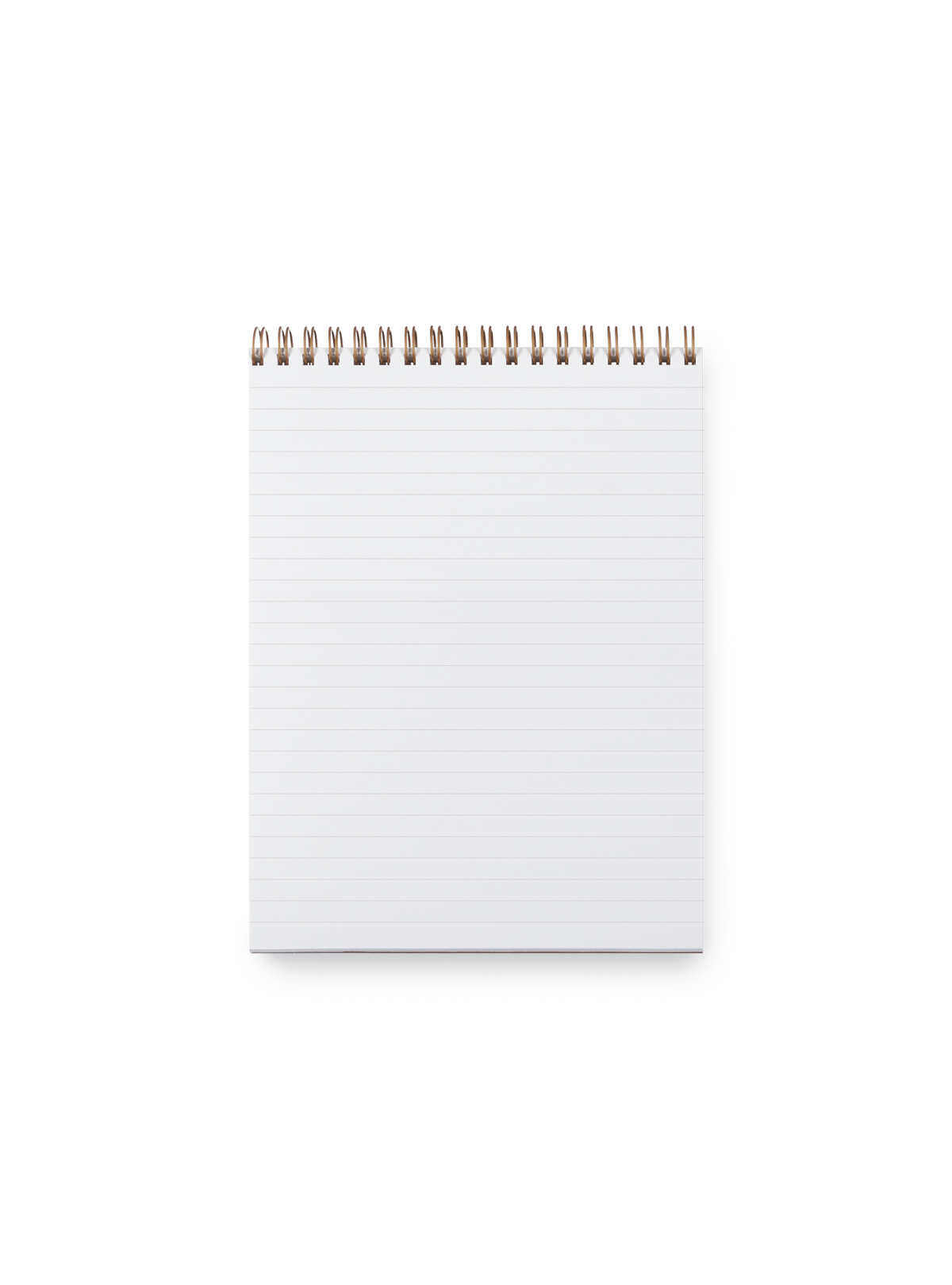 Appointed Office Notepad with gold foil details, bookcloth cover, and brass wire-o binding interior view