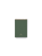 Pocket Notepad with brass wire-o binding and gold foil details || Fern Green